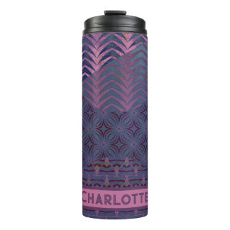 Infinity Star Artsy Navy and Pink Customisable Thermal Tumbler
