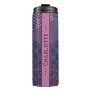 Infinity Star - Navy and Pink Vertical Name Thermal Tumbler