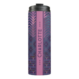 Infinity Star - Navy and Pink Vertical Name Thermal Tumbler
