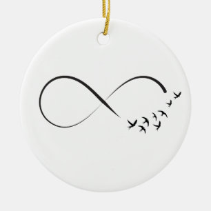 Infinity swallow symbol ceramic tree decoration