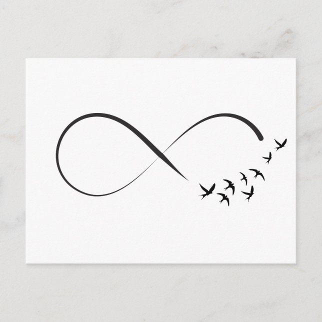 Infinity swallow symbol postcard (Front)