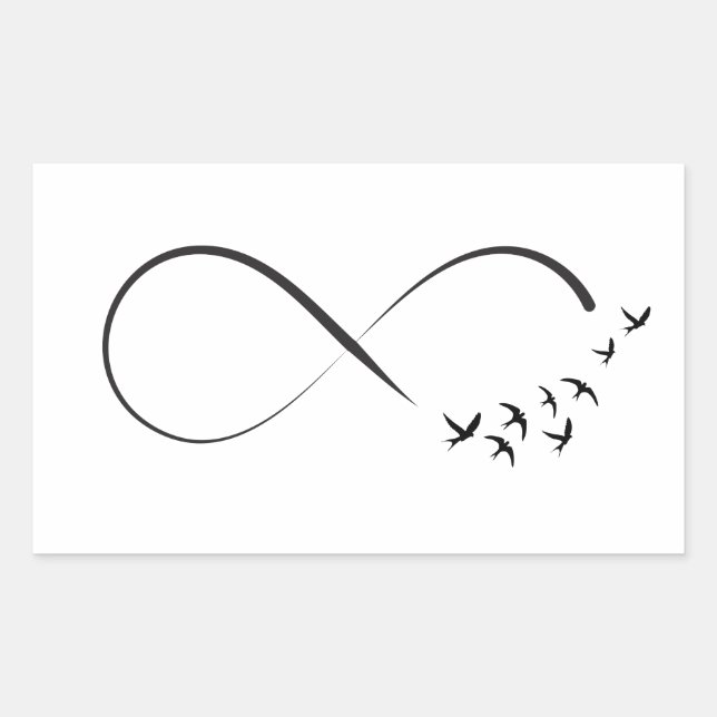 Infinity swallow symbol rectangular sticker (Front)