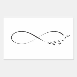 Infinity swallow symbol rectangular sticker