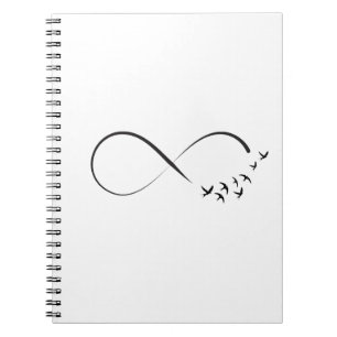 Infinity swallow symbol spiral notebook