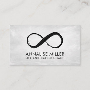 Infinity Symbol - Black and White Paint strokes Business Card