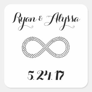 Infinity Symbol Custom Wedding Invitation Square Sticker