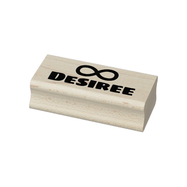 Infinity Symbol Cute Simple Personalised Name  Rubber Stamp (Stamp)