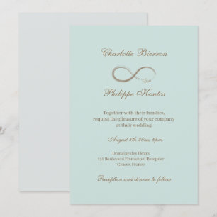 Infinity Symbol Elegant Gold Teal Wedding Invitation