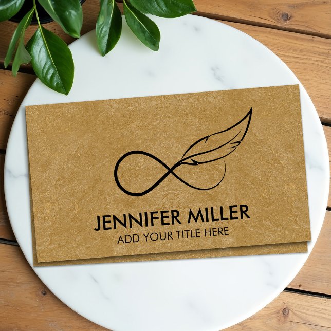 Infinity Symbol Feather - Line Art Business Card (Creator Uploaded)
