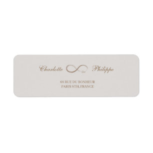 Infinity Symbol Gold Grey Wedding Address Label