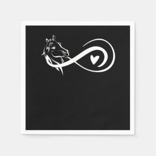 Infinity Symbol Horse Heart Equestrian Racing Gift Napkin