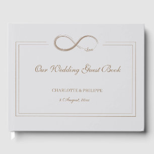 Infinity Symbol Light Grey Gold Wedding Guest Book