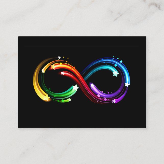 Infinity symbol of rainbow comets business card (Front)