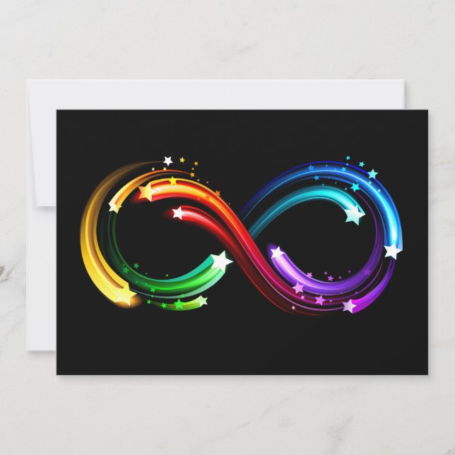 Infinity symbol of rainbow comets card (Front)