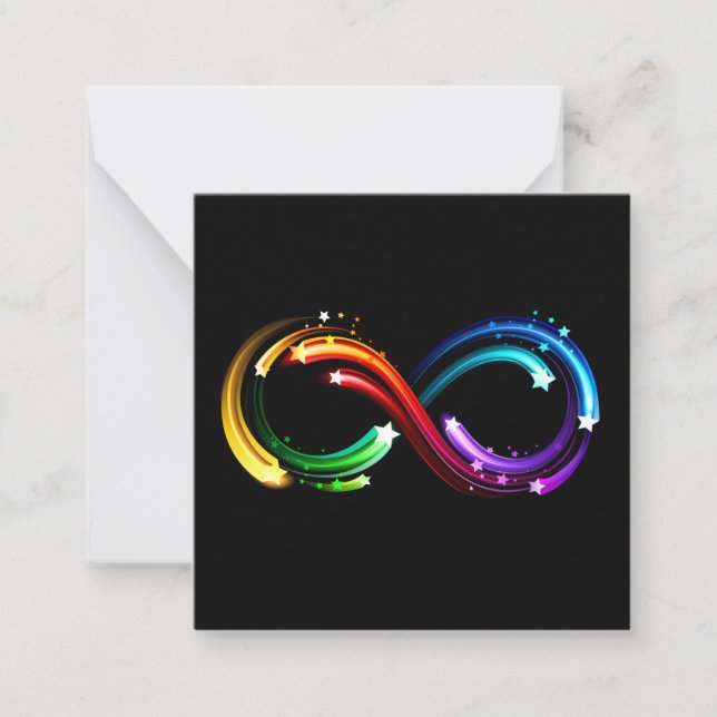 Infinity symbol of rainbow comets card (Front)