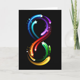 Infinity symbol of rainbow comets card