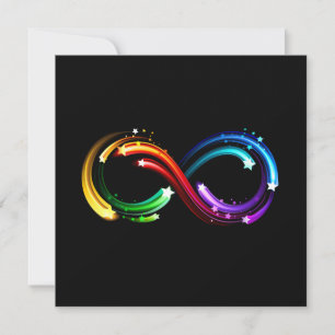Infinity symbol of rainbow comets card