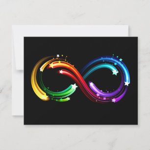 Infinity symbol of rainbow comets card