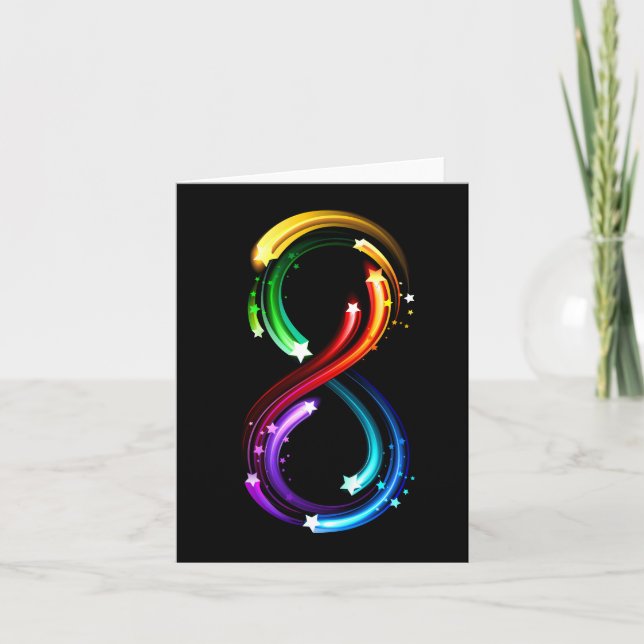Infinity symbol of rainbow comets card (Front)