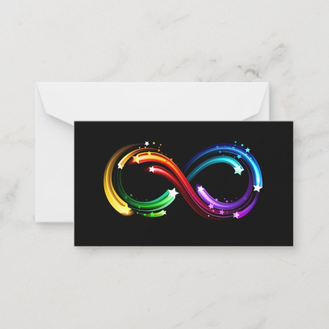 Infinity symbol of rainbow comets card (Front)