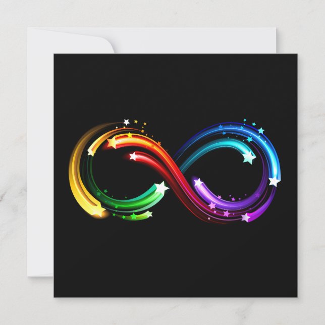 Infinity symbol of rainbow comets card (Front)