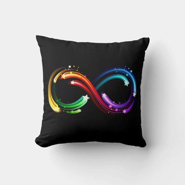 Infinity symbol of rainbow comets cushion (Front)