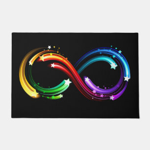 Infinity symbol of rainbow comets doormat