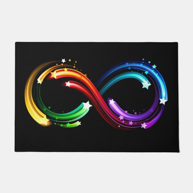 Infinity symbol of rainbow comets doormat (Front)