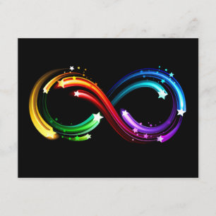 Infinity symbol of rainbow comets enclosure card
