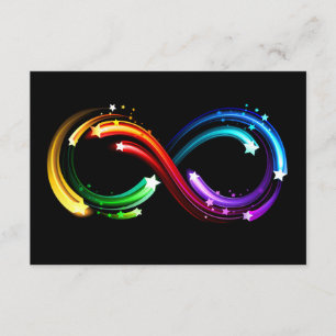 Infinity symbol of rainbow comets enclosure card