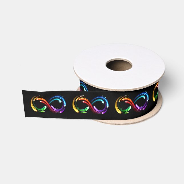 Infinity symbol of rainbow comets grosgrain ribbon (Spool)