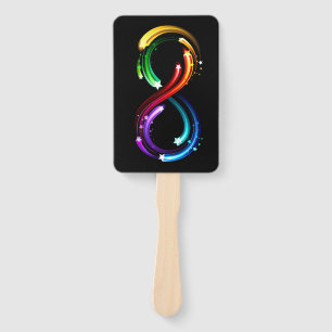 Infinity symbol of rainbow comets hand fan