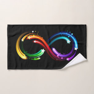 Infinity symbol of rainbow comets hand towel