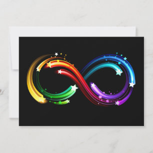 Infinity symbol of rainbow comets holiday card