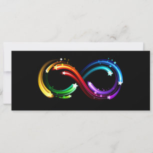 Infinity symbol of rainbow comets invitation