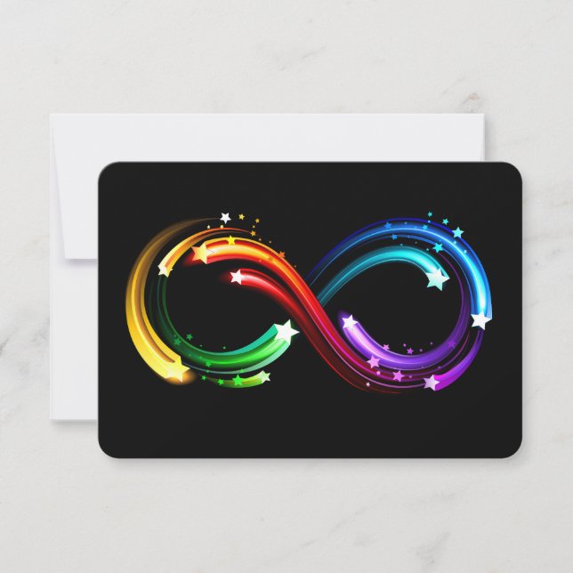 Infinity symbol of rainbow comets invitation (Front)