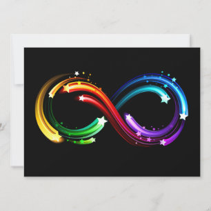 Infinity symbol of rainbow comets invitation