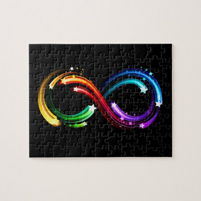 Infinity symbol of rainbow comets jigsaw puzzle (Horizontal)