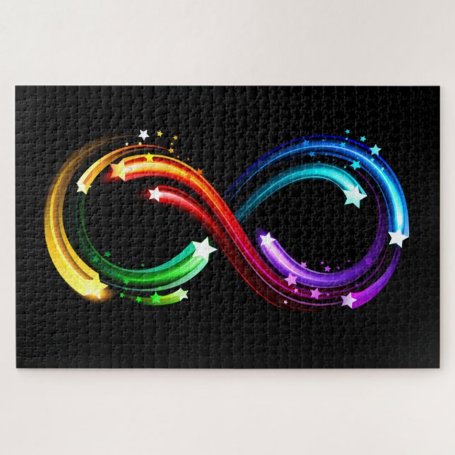 Infinity symbol of rainbow comets jigsaw puzzle (Horizontal)
