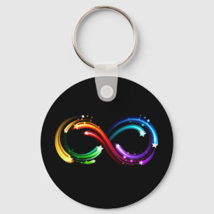 Infinity symbol of rainbow comets key ring
