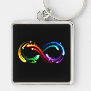 Infinity symbol of rainbow comets key ring