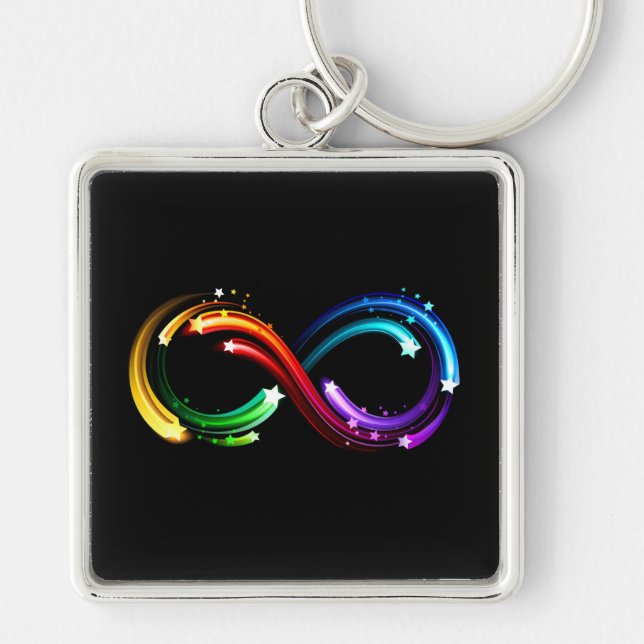 Infinity symbol of rainbow comets key ring (Front)