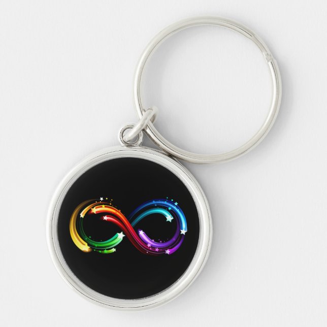 Infinity symbol of rainbow comets key ring (Front)