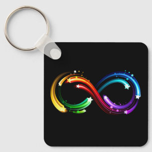 Infinity symbol of rainbow comets key ring