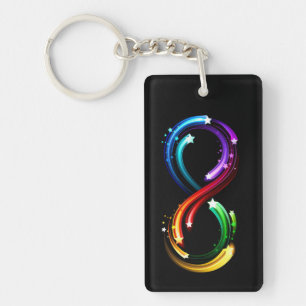 Infinity symbol of rainbow comets key ring