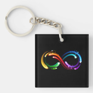 Infinity symbol of rainbow comets key ring
