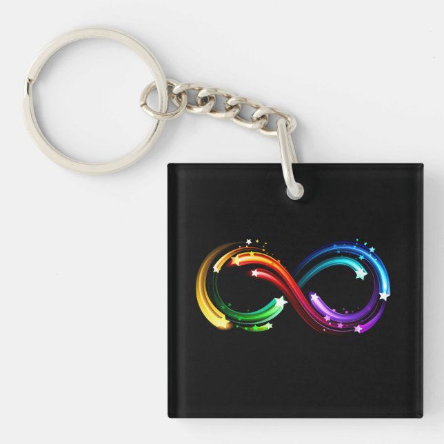 Infinity symbol of rainbow comets key ring (Front)