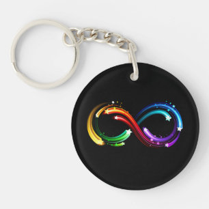 Infinity symbol of rainbow comets key ring