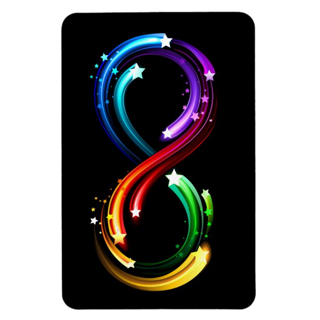 Infinity symbol of rainbow comets magnet (Vertical)