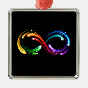 Infinity symbol of rainbow comets metal tree decoration